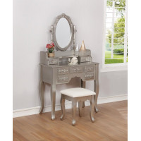 Coaster Furniture 930137 2-piece Vanity Set Metallic Silver and White